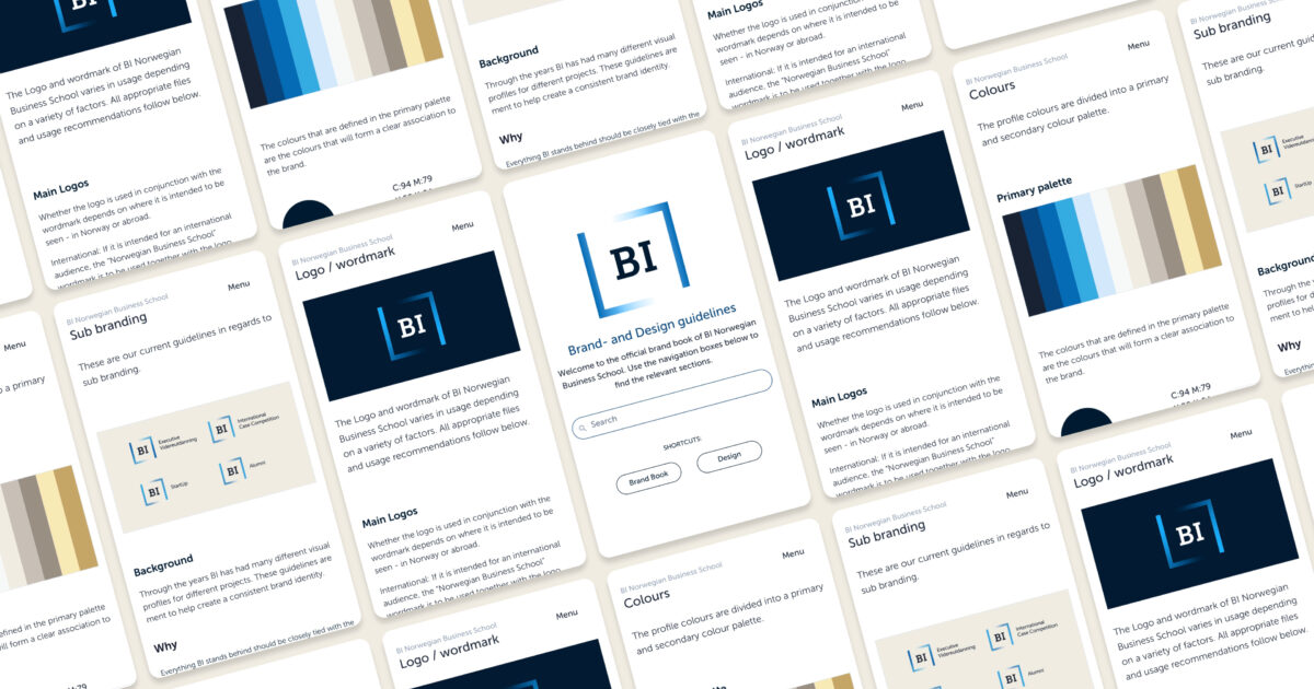 Digital designmanual for Handelshøyskolen BI | Vasser